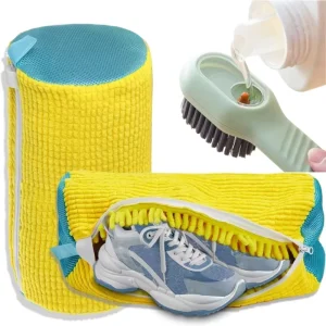 Factory Custom Shoe Washing Machine Bag with Clean Brush Set Durable Cleaning Sneaker Laundry Shoe Bag for Washer and Dryer