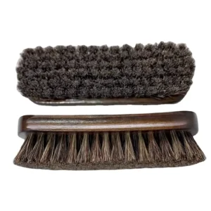Factory Customer Logo Wooden Handle Long Handle Grip Portable Horse Hair Shoe Cleaning Brush Restorer Natural Soft