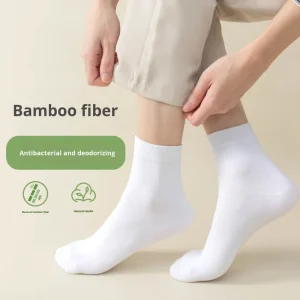Factory Customized Bamboo Fiber Antibacterial Deodorant Unisex Mid Calf Socks Shaping Sweat Absorbent