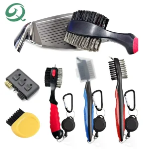 Factory Direct Dual-Sided Golf Iron Cleaning Brush Club Cleaner 3-in-1 Nylon Bristles Mini Golf Club Cleaning Brush