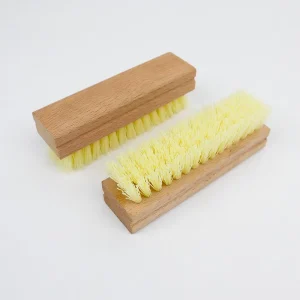 Factory Direct Eco Friendly Wooden Shoe Cleaning Brush with Synthetic Bristles and Wood Handle