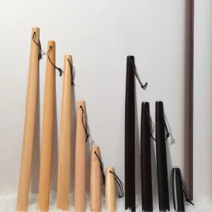 Factory Direct Sale 75cm Solid Wood Shoe Horn With Lanyard Wooden Shoe Horn Helper for Most People’s Shoes
