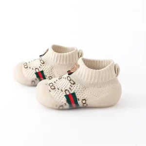 Factory Fashion Rubber Soles Kids Shoes Socks Cotton Warm Non-slip Floor Woven Baby Boy Shoes