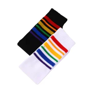 Factory Hot Selling Fashionable Simple Anti slip Elastic Striped Medium Length Casual Athletic Men’s and Women’s Sports Socks