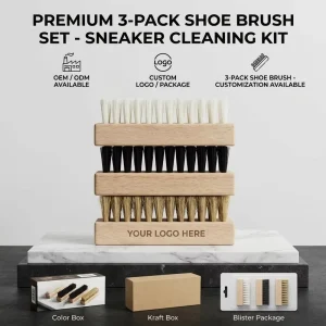 Factory OEM 3PCS PP Nylon BoarHair Soft Medium Hard Bristles Sneaker Shoe Cleaning Brush Set for Leather Suede Mesh Canvas Knit