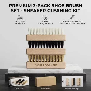 Factory OEM 3PCS PP Nylon BoarHair Soft Medium Hard Bristles Sneaker Shoe Cleaning Brush Set for Leather Suede Mesh Canvas Knit