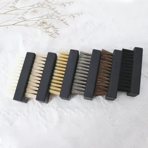 Factory Supply Customized Free Logo Soft Medium Hard Stiff Bristles Black Wooden Handle Sneaker Shoe Cleaning Brush