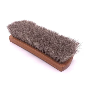 Factory Supply High Quality Horsehair Wood Handle Grey Hair Shoe Cleaning Brush