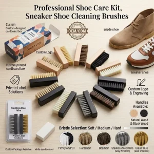 Factory Supply OEM ODM Custom Logo Shoe Care Kit Soft Medium Hard Bristles Shoe Cleaning Brush for Sneaker Leather Suede Shoes