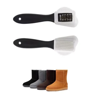 Factory Supply Rubber Eraser Set Black S Shaped Wood Handle Grip Suede Shoe Cleaning Brush Portable