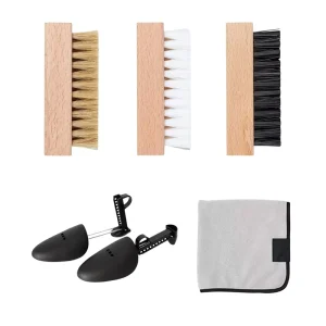 Factory Supply Shoe Cleaner Kit Free Logo Custom Wood Soft Medium Hard Bristle Nylon Pig Hair 3PCS Sneaker Brushes