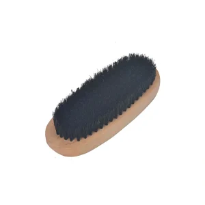 Factory oval suede leather shoes wooden handle pig brush shoe polish brush
