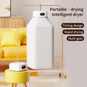 Fast Portable Clothes Dryer with Remote and Digital Screen Quick Drying for Travel Shoes Garment in 15 Mins Compact Efficient