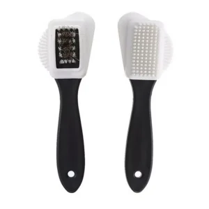 Fluffy Suede Shoe Cleaning Brush for Sneakers Plastic Handle Double Sided Interior Cleaner