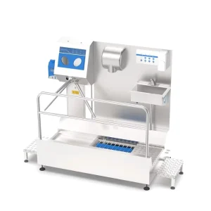 Food Processing Plant Hygiene Entrance Station Boot Sole Cleaning Hand Disinfection Stainless Steel 304 GMP HACCP Compliant