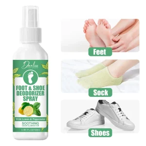Foot Deodorant Shoe Deodorizer Sweat Odor Control Soothing Cooling Foot Spray Shoe Fresh Deodorant for Smelly Feet
