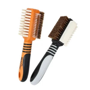 Four sided Horse hair Copper bristle rubber suede sneaker brush for shoes cleaning