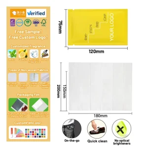 Free Sample Individually Wrapped Shoe Cleaning Wipes Single Use Non Woven Customized Fragrance OEM Brand Sneaker Wipes