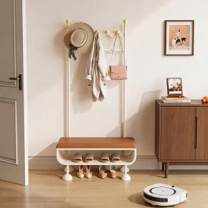 Freestanding Hall Tree Shoe Bench All in One Entryway Coat Rack Modern Sophisticated Design Home Furniture Living Room Coat Rack