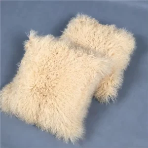 Fur Cushions Long Curly Hairs Tibet Lamb Fur