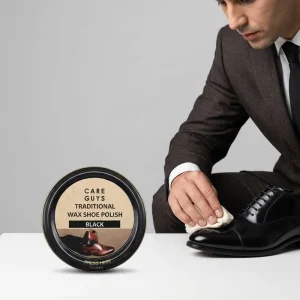 G 50H Black Natural Waxed Solid Shoe Polish Cream Paste Stain Resistant Waterproof Winter Use 2-Piece Shoe Care