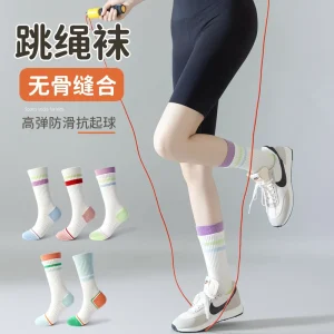 Girls Children Teenagers Summer Knitted Breathable Cotton Sports Socks Sweat Absorbent for Tennis Badminton Running Mid Calf