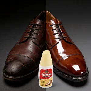 Glossy Bright Black Bull Leather Shoe Polish 75ml Nourishing Liquid