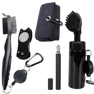 Golf Accessories 5pk Golf Club Cleaning Kit Water Brush Divot Tool Groov Sharpener Double Sided Club Brush Microfiber Towel