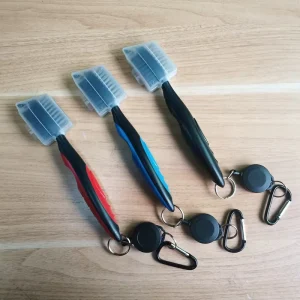 Golf Brush Cleaning Tool Golf Accessories Retractable Zip Line Golf Club Brush Black