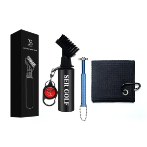 Golf Brush Golfburste with Telescopic Clip Golf Club Squeeze Water Bottle Cleaning Brush Kit