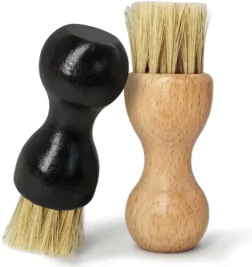 Gourd Shape Eco friendly 4 Piece Shoe Polish Applicator Dauber Wooden Handle Pig Hair Brushes 7.5×2.7cm Leather Shoes Boots