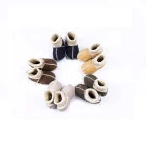 Handmade Infant Lambskin Baby Shoes Real Fur Baby Booties 0 1Years Sheepskin Baby Footwear