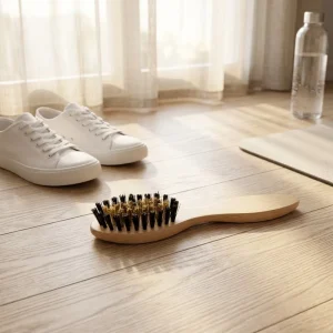 Heavy Duty Brass Plated Wood Handle Wire Brush Finishing Hand Tools Shoe Brush