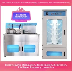 Heavy Duty Semi Automatic Shoe Washing Machine Commercial Sneakers Cleaner Dryer Sterilizing Equipment for Shop Use