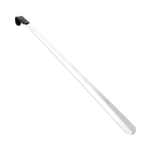 Heavy Duty Stainless Steel Shoe Horn with Leather Grip Long Handed Metal Horn for Men Women Seniors