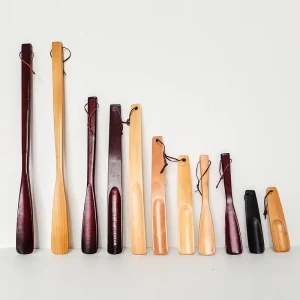 Hemu Wood Shoe Horn Eco Friendly Reusable Comfortable Grip Natural Household Sundries for Easy Shoe Wearing