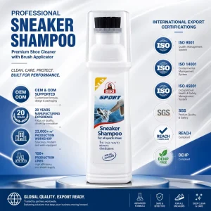 High Efficiency 100ml White Color Remove Stains Shoe Cleaning Care Sneaker Cleaner With Brush Head
