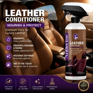 High Gloss Leather Conditioner Car Interior Polish Shine Protect Dashboard Care UV Protection Auto Detailing Wax