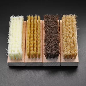 High Quality Beech Wood Handle Bristle Horse Hair Shoe Cleaning Brushes for Leather Shoes
