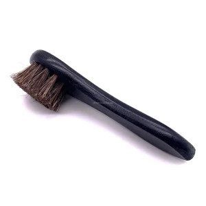 High Quality Multi Functional Black Wooden Handle Shoe Polish Brush Natural Horse Hair 2cm Bristle Length for Wax Oil Polish