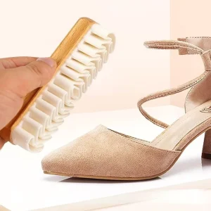 High Quality Natural Beech Wooden Handle Rubber Suede Shoe Restorer Brush for Suede Shoes and Clothes