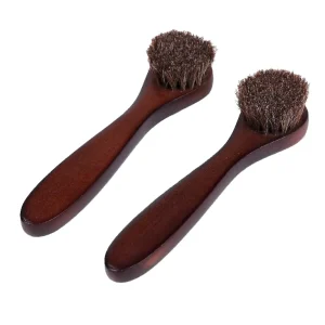 High Quality Wooden Horse Hair Shoe Clean Brush OEM logo and Package Shoe Brush