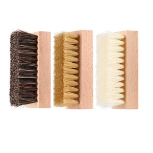 Hockey Shoe Cleaning Brushes with Velvet Flannel Suede and Wood Handle for Home Use Remove Dust