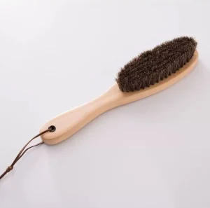 Horse Hair Cashmere Coat Care Brush Wooden Handle Clothes and Hat Cleaning Brush for Dust Removal on Jackets Hats Shoes