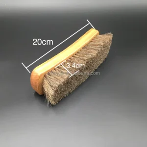 Horse Hair Shoe Brush Leather Clean Care Soft Bristle Wooden Handle Shoe Cleaning Brush