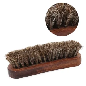 Horse Hair Shoe Brush Wooden Handle Material Shoe Cleaning Brush