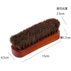 Horse Hair Shoe Brush Wooden Handle Material Shoe Cleaning Brush