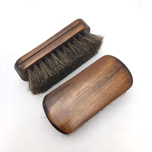 Horse Hair Shoes Shine Cleaning Brush Wooden Handle Shoe Polishing Brush Leather Seat Car Brush