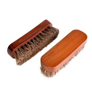 Horsehair Brush Cleaning Leather Shoes Boots Care Brush Suede Cleaner Brush for Leather Seats Car Interior Leather Furniture