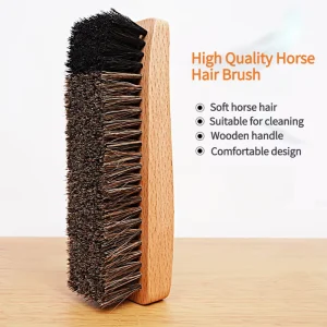Horsehair Brush With Wood Handle Soft Bristles Horse Hair Sneaker Shoe Brush
